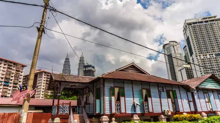 Kampung Baru, Kuala Lumpur, Maleisië. Een traditionele wijk die niet buigt voor de snelgroeiende economie van KL