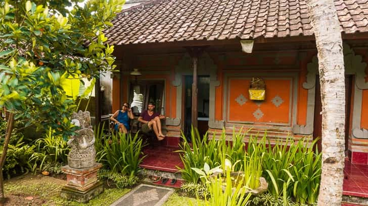 Wereldreis maken . bungalow op Bali