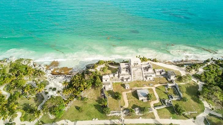 Mayaruïnes van Tulum drone