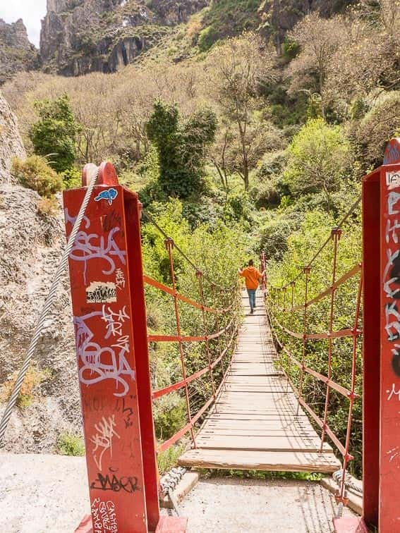 Hangbrug Los Cahorros de Monachil Granada