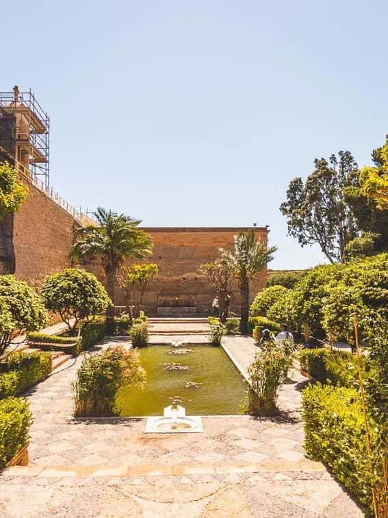 Een vijver in Alcazaba de Almería, Almería Spanje