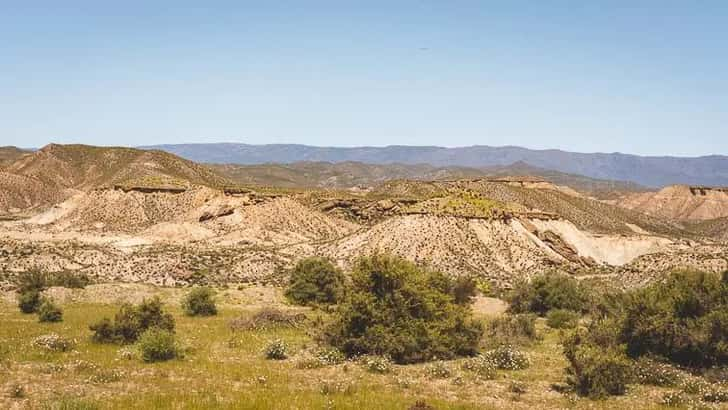 Tabernas woestijn Andalusië. Almeria bezienswaardigheden