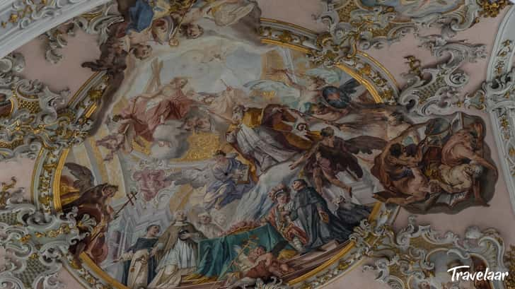 Fresco's in de kerk in Rottenbuch