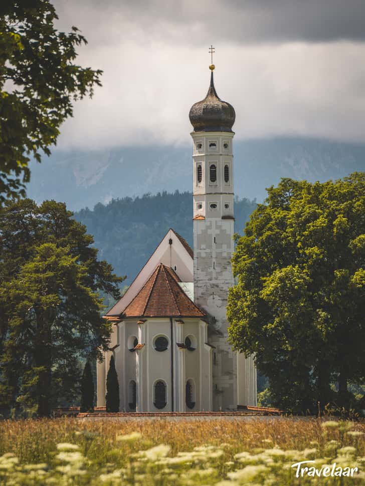 regio Allgäu in Zuid-Duitsland. Het einde van de Romantische Strasse autoroute