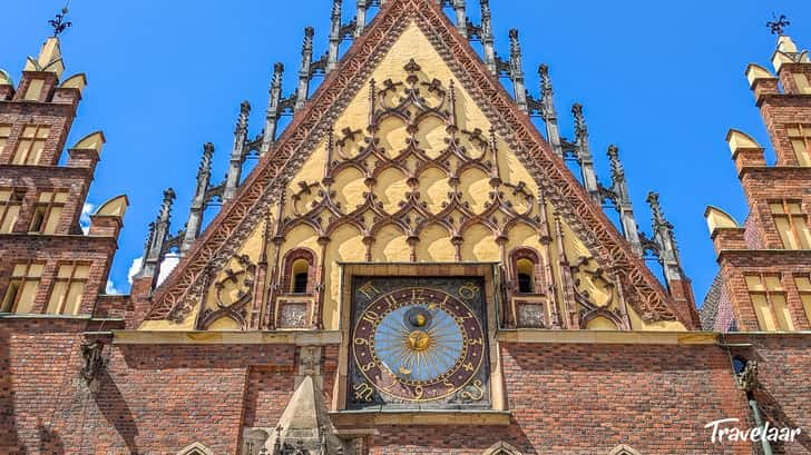 stadhuis van Wroclaw klok