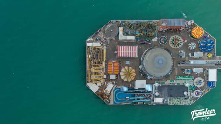 Brighton pier drone