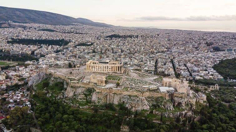 Akropolis Athene Dronefoto