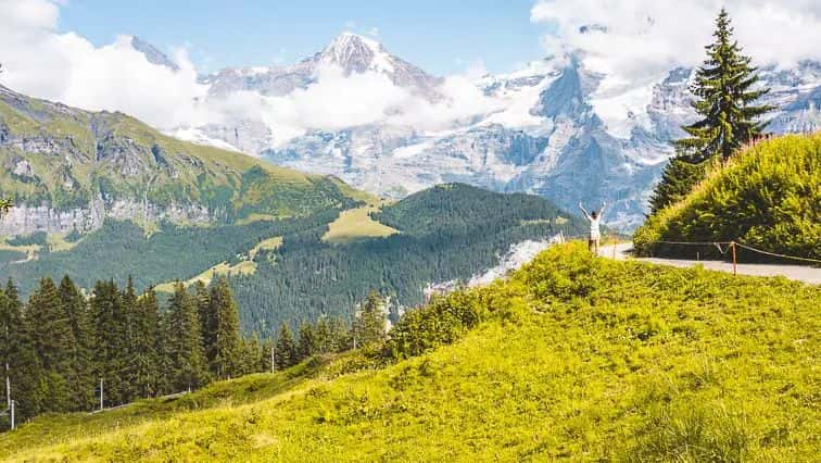 wandeling naar Mürren