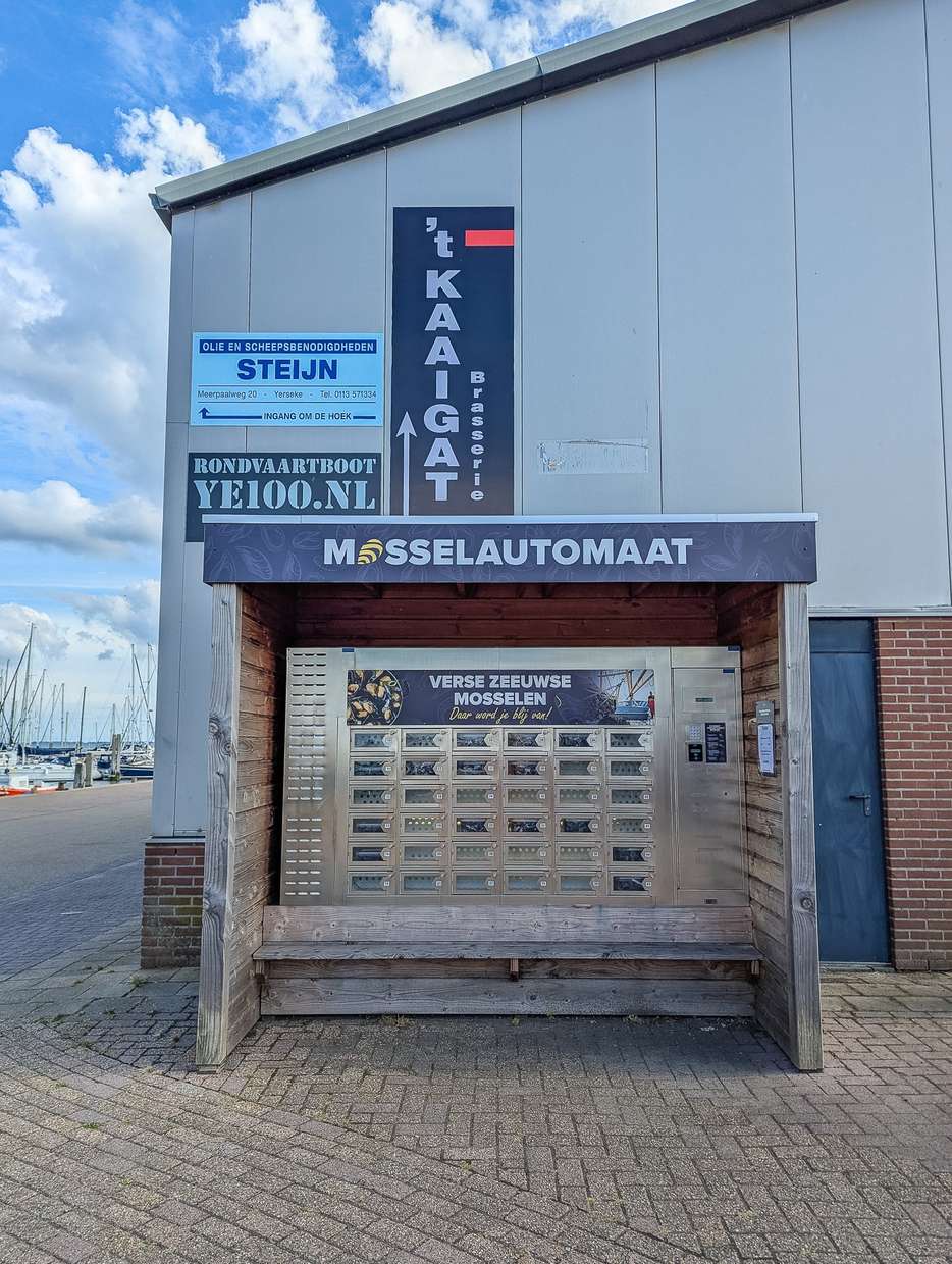 Mosselen uit de muur in yerseke 