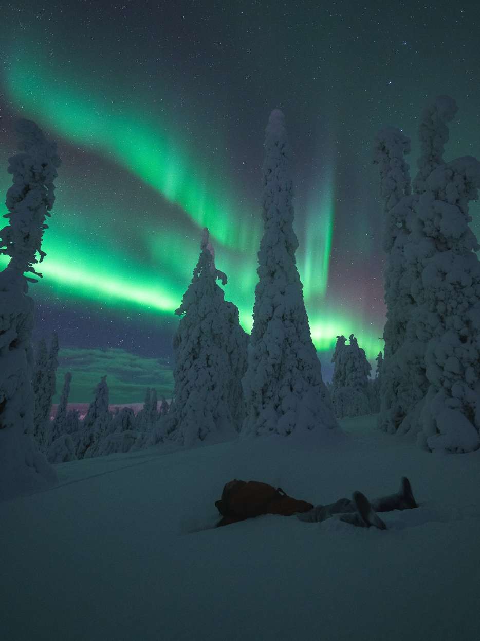 Noorderlicht in Levi in Lapland