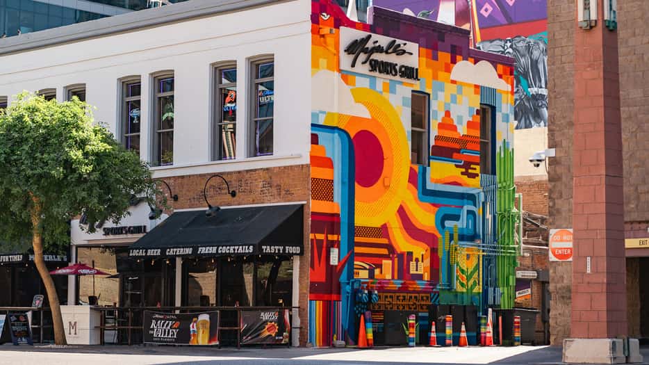 Downtown mural at Majerle's Sports Grill