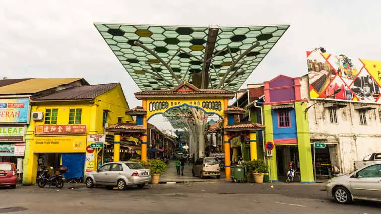 India Street in Kuching, Borneo, Maleisië