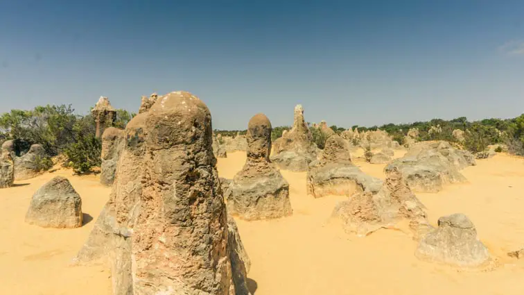 De pinnacles Desert, De Pinnacles Woestijn ten noorden van Perth