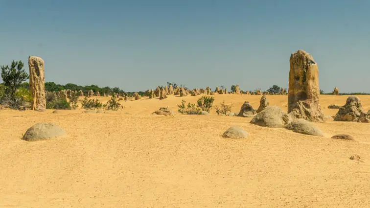 De pinnacles Desert, De Pinnacles Woestijn ten noorden van Perth