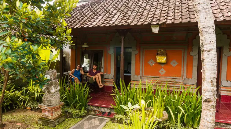 Wereldreis maken . bungalow op Bali
