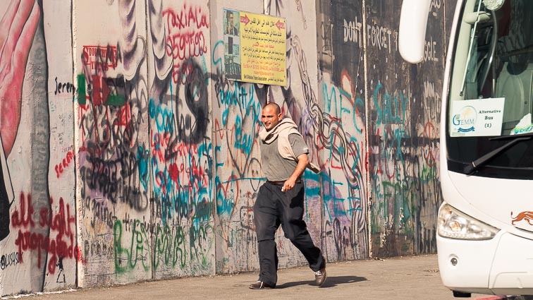 de Israëlische Westoeverbarrière. De muur tussen Israël en Palestina in Bethlehem