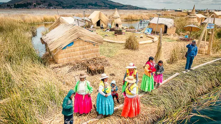 Reisroute door Peru. Puno Titicacameer