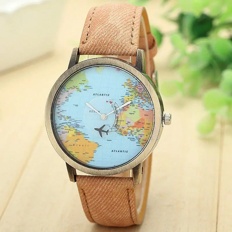 Cadeaus voor reizigers: Wereldkaart horloge