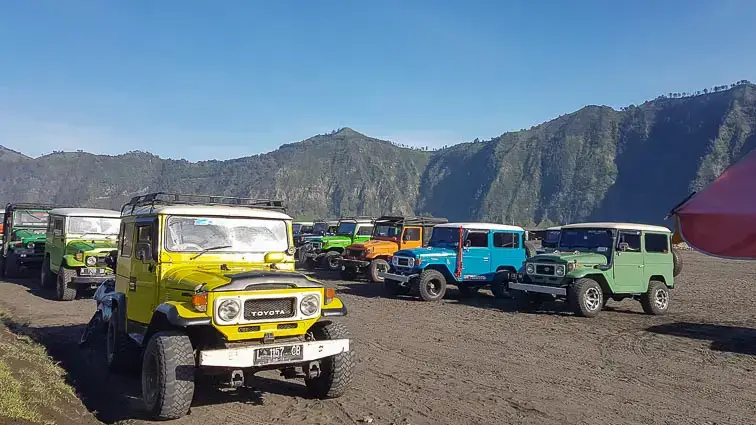 Jeep Bromo vulkaan Java