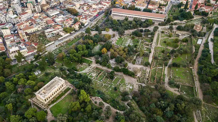 Ancient Agora Athene Dronefoto
