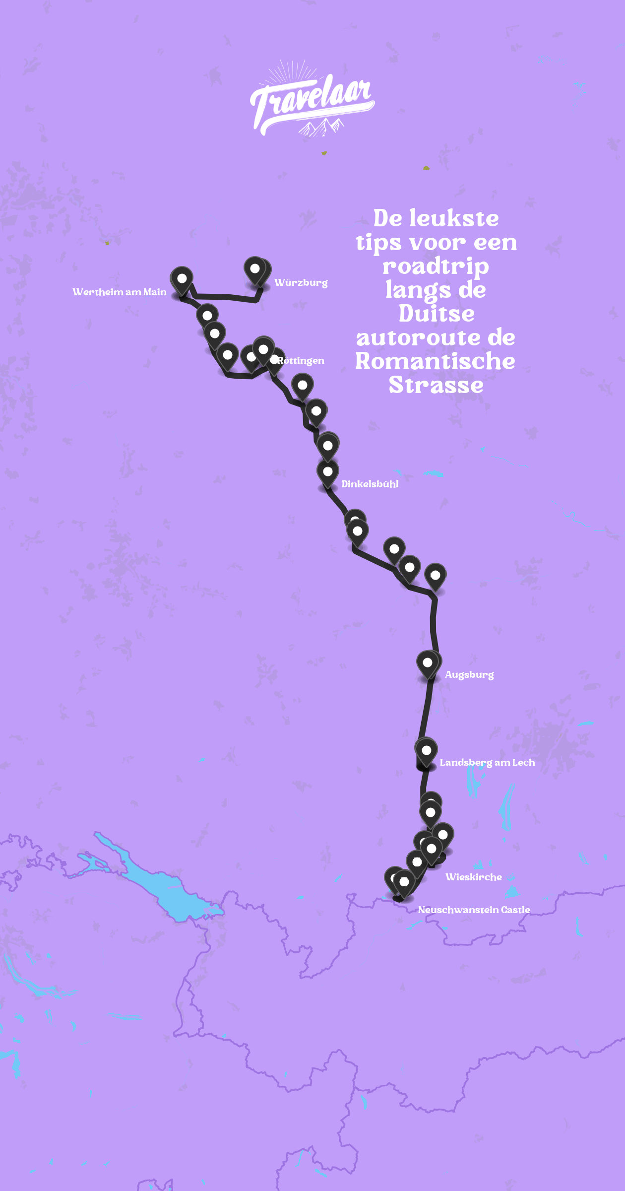 Map of Romantische Strasse with 44 locations
