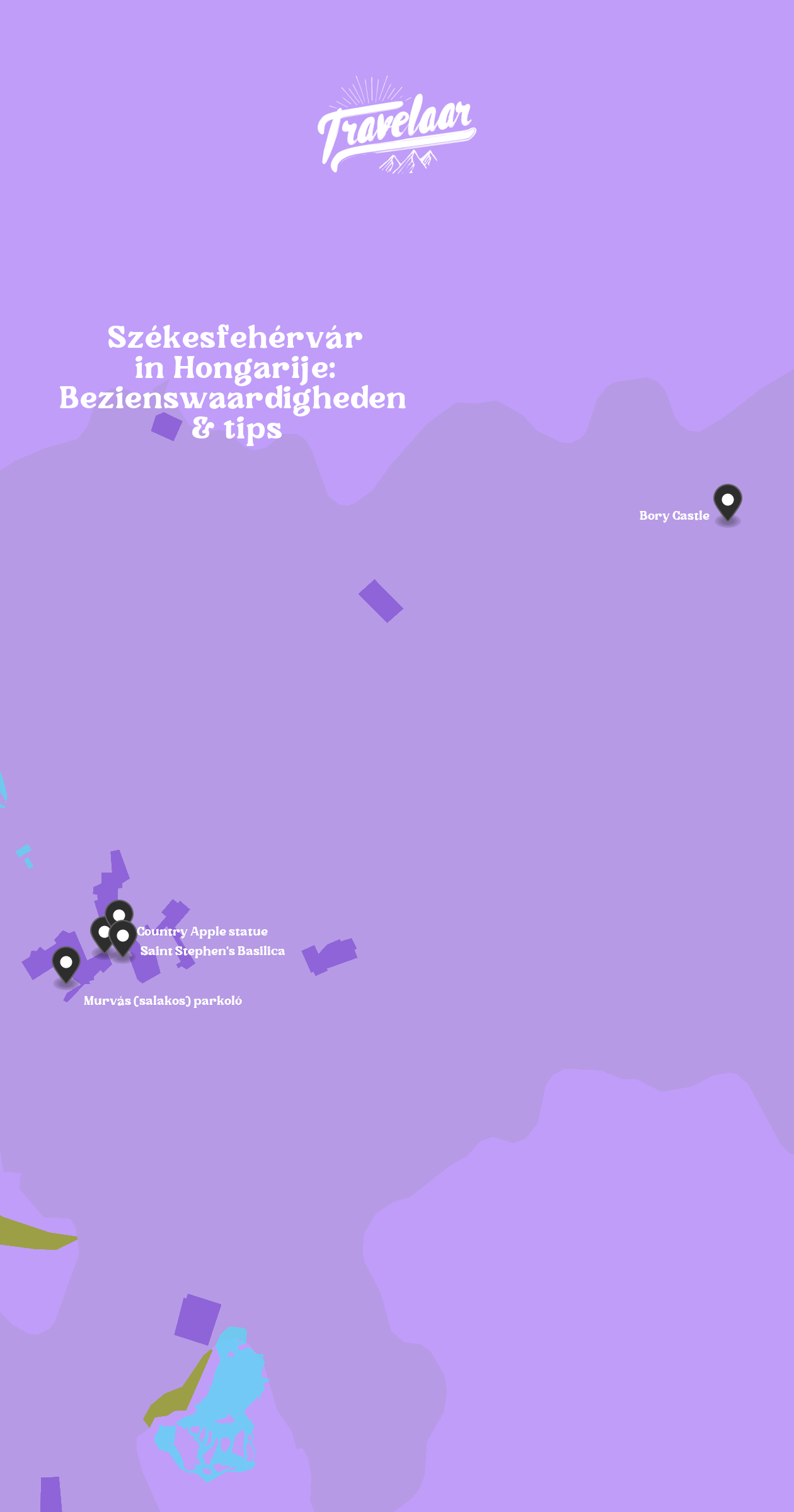 Map of Székesfehérvár with 5 locations